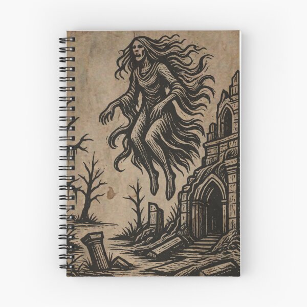 Item preview, Banshee Ghost Haunting Gothic Ruins Medieval Tapestry designed and sold by DarkOriginArts.