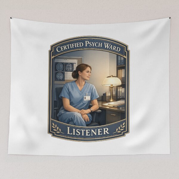 Item preview, Certified Psych Ward Listener Funny Psych Nurse Gift designed and sold by YMLux.