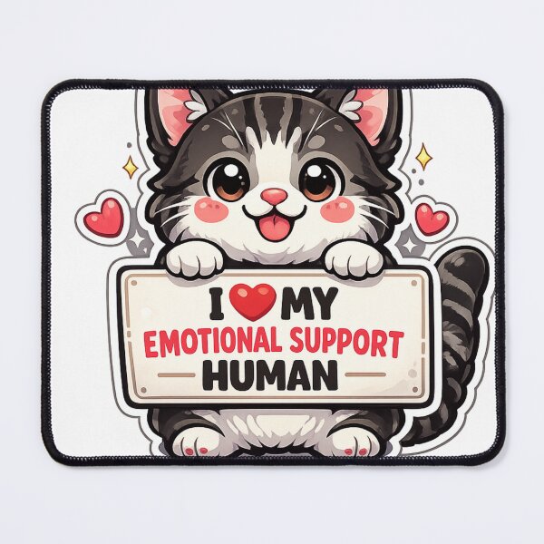 Item preview, Black Cat - I Love My Emotional Support Human designed and sold by redsharkuk.