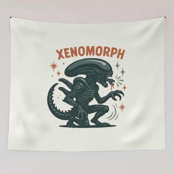 Item preview, Alien Retro Xenomorph Funny Aliens designed and sold by ChunkByChunk.