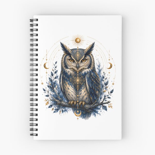 Item preview, Celestial Owl Spirit Animal Sacred Geometry Art designed and sold by KireaDesigns.