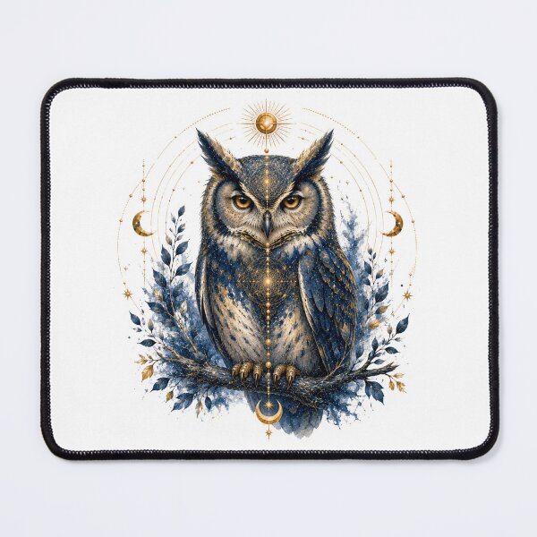 Item preview, Celestial Owl Spirit Animal Sacred Geometry Art designed and sold by KireaDesigns.