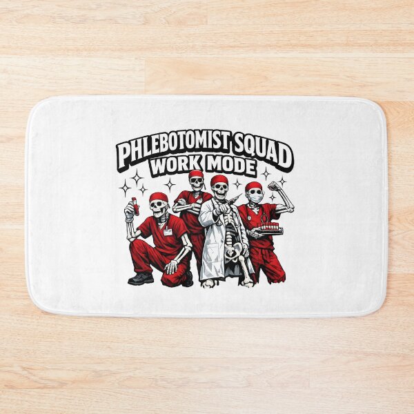 Item preview, Funny Skeleton Phlebotomist Squad Work Mode Halloween Medical Lab Tech Gift National Phlebotomist Recognition Week designed and sold by ClinicalHubs.