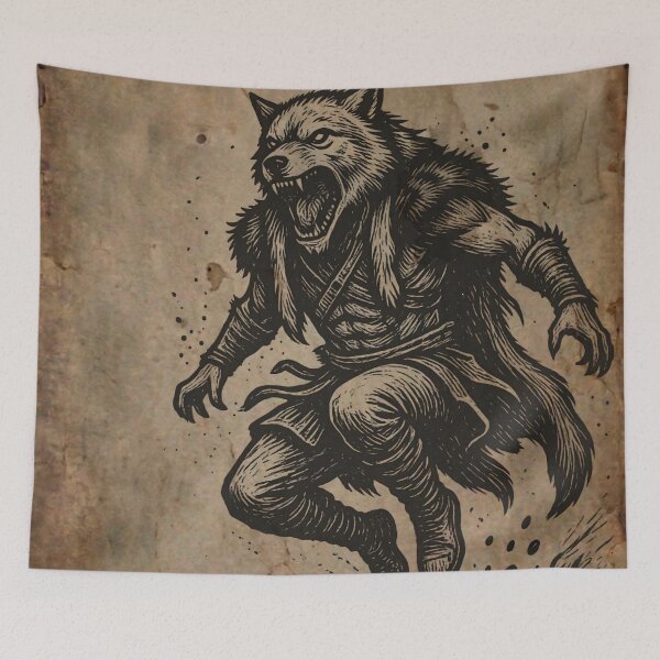 Item preview, Viking Berserker Ulfhednar Wolf Warrior Medieval Tapestry designed and sold by DarkOriginArts.
