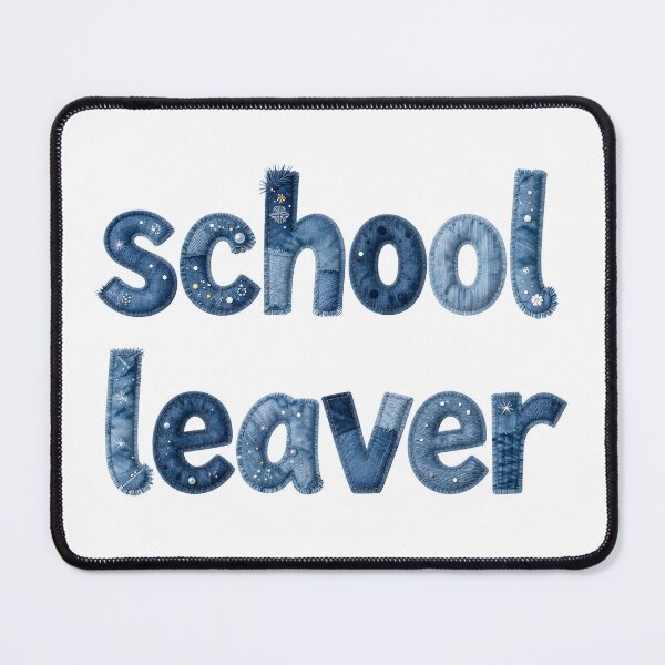 Item preview, SCHOOL LEAVER - IN DENIM FAUX LETTERING designed and sold by AlexOBrienArt.