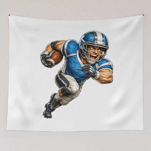 Item preview, Football Player Cartoon designed and sold by AlexLineArt.