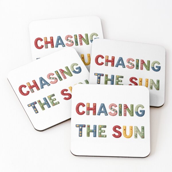 Item preview, CHASING THE SUN - IN COLORFUL FAUX LETTERING designed and sold by AlexOBrienArt.