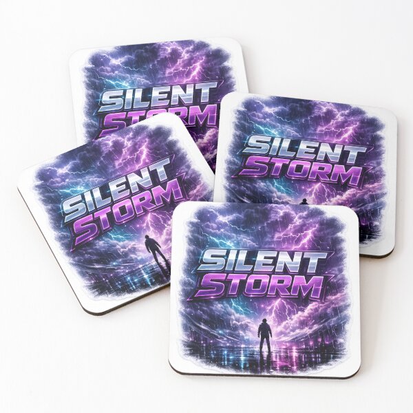 Item preview, Silent Storm Cyberpunk Sticker | Neon Rain Aesthetic Futuristic Quote Design designed and sold by Kannada Ink Studio.