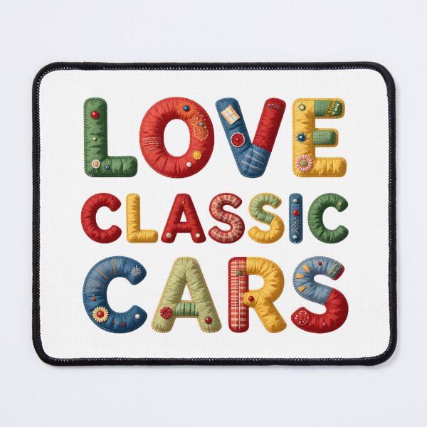 Item preview, LOVE CLASSIC CARS - IN COLORFUL FAUX LETTERING designed and sold by AlexOBrienArt.