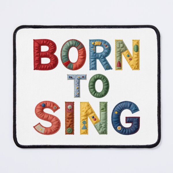 Item preview, BORN TO SING - IN COLORFUL FAUX LETTERING designed and sold by AlexOBrienArt.