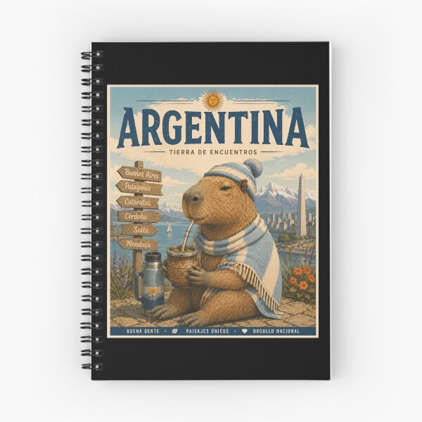 Item preview, Argentina Capybara Mate Vintage Travel Poster  designed and sold by Tienda-Vane.