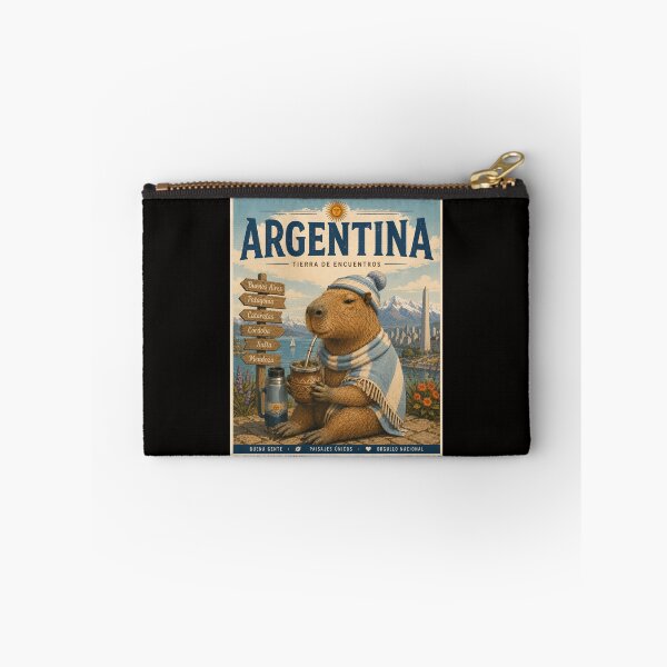 Item preview, Argentina Capybara Mate Vintage Travel Poster  designed and sold by Tienda-Vane.