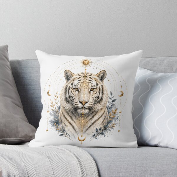 Item preview, Celestial White Tiger Sacred Geometry Spirit Animal Art designed and sold by KireaDesigns.