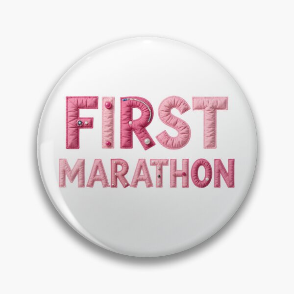 Item preview, FIRST MARATHON - IN PINK FAUX LETTERING designed and sold by AlexOBrienArt.