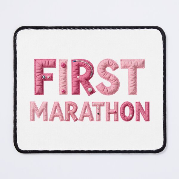 Item preview, FIRST MARATHON - IN PINK FAUX LETTERING designed and sold by AlexOBrienArt.