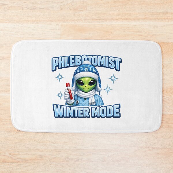 Item preview, Cute Alien Phlebotomist Winter Mode Retro Clock Style – Sci Fi Medical Lab Tech Christmas Season Sticker designed and sold by ClinicalHubs.