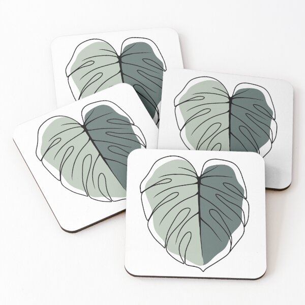 Item preview, Monstera Leaf Minimalist Line Art with Abstract Sage Shapes designed and sold by ArtTinulyaOk.