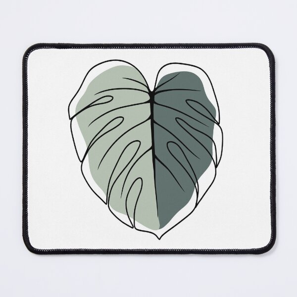 Item preview, Monstera Leaf Minimalist Line Art with Abstract Sage Shapes designed and sold by ArtTinulyaOk.