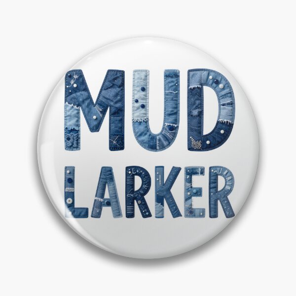 Item preview, MUD LARKER - IN DENIM FAUX LETTERING designed and sold by AlexOBrienArt.