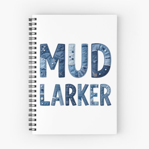 Item preview, MUD LARKER - IN DENIM FAUX LETTERING designed and sold by AlexOBrienArt.