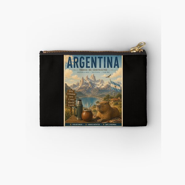 Item preview, Argentina Capybara Mate Vintage Travel Poster  designed and sold by Tienda-Vane.