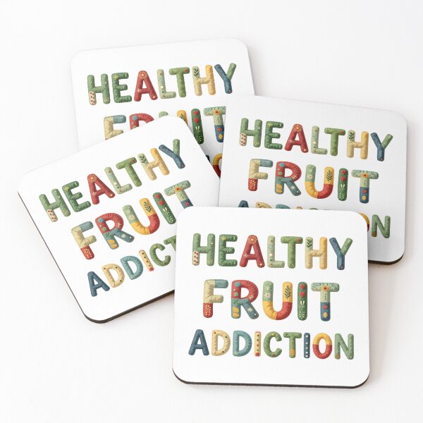 Item preview, HEALTHY FRUIT ADDICTION - IN COLORFUL FAUX LETTERING designed and sold by AlexOBrienArt.