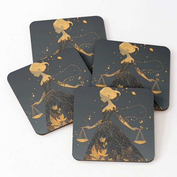 Item preview, Libra 4 - Golden Libra Goddess Ethereal Zodiac Art designed and sold by NikaNavi.