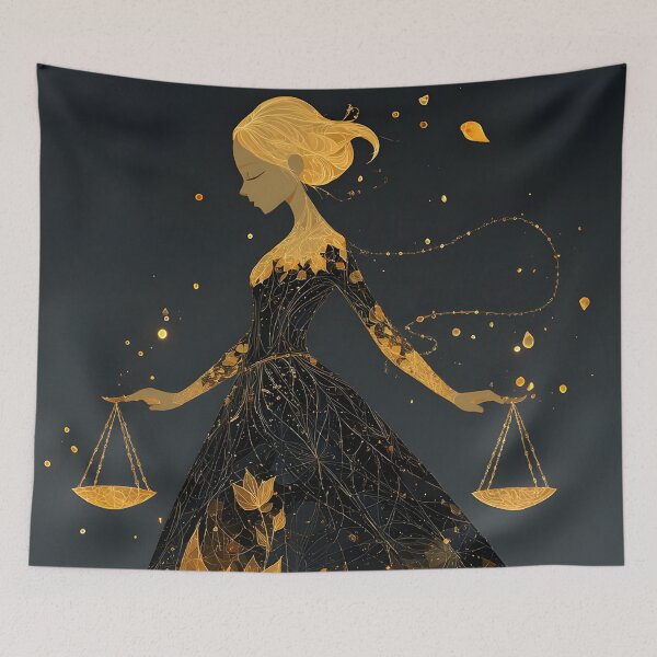 Item preview, Libra 4 - Golden Libra Goddess Ethereal Zodiac Art designed and sold by NikaNavi.