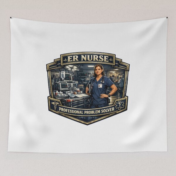Item preview, ER Nurse Professional Problem Solver Funny Male Nurse Gift designed and sold by YMLux.