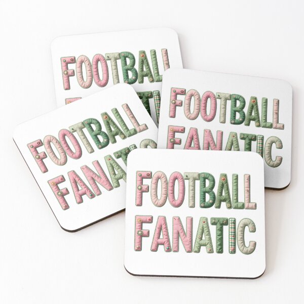 Item preview, FOOTBALL FANATIC - IN GREEN & PINK FAUX LETTERING designed and sold by AlexOBrienArt.