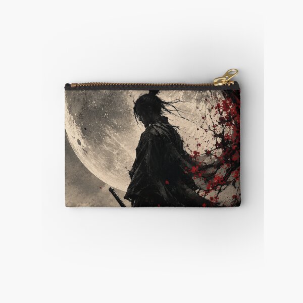 Item preview, Samurai Moon Ink Art Black Red Cherry Blossom Japanese Dark Aesthetic Warrior designed and sold by irfanshikh.