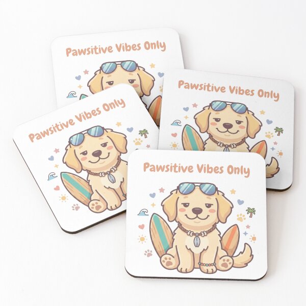 Item preview, Pawsitive Vibes Only Mug — Cute Surfer Dog Coffee Mug designed and sold by TheFluffyPress.