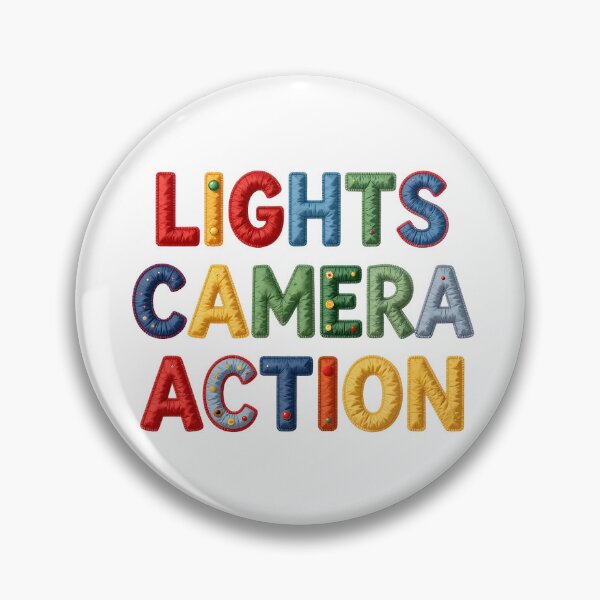 Item preview, LIGHTS CAMERA ACTION - IN COLORFUL FAUX LETTERING designed and sold by AlexOBrienArt.