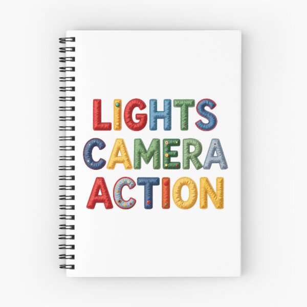 Item preview, LIGHTS CAMERA ACTION - IN COLORFUL FAUX LETTERING designed and sold by AlexOBrienArt.