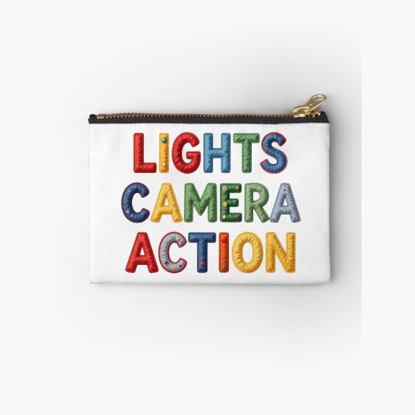 Item preview, LIGHTS CAMERA ACTION - IN COLORFUL FAUX LETTERING designed and sold by AlexOBrienArt.