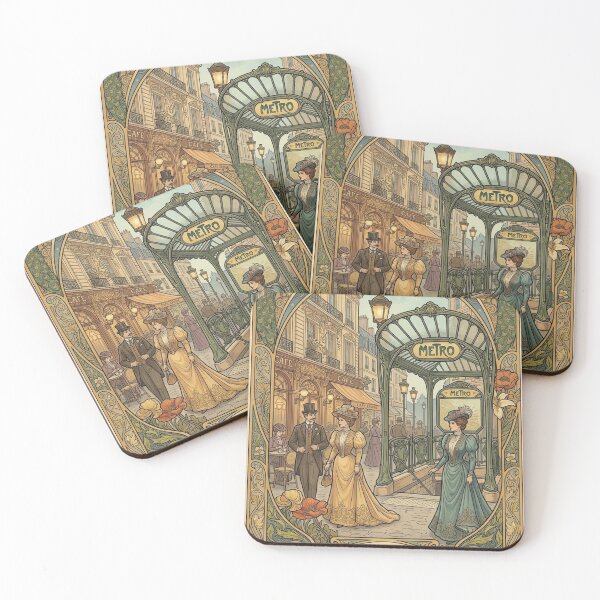 Item preview, Paris Street Scene Art Nouveau designed and sold by ArtofDissent.