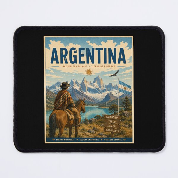 Item preview, Argentina Gaucho Patagonia Vintage Travel Poster  designed and sold by Tienda-Vane.