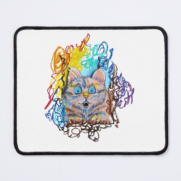 Item preview, Shocked Cat Meme Sticker, Weird Chaotic Kitten Art designed and sold by Vesivariart.