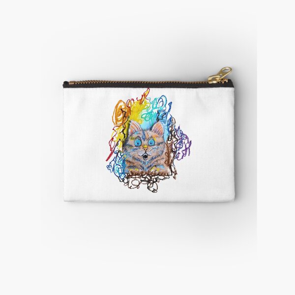 Item preview, Shocked Cat Meme Sticker, Weird Chaotic Kitten Art designed and sold by Vesivariart.