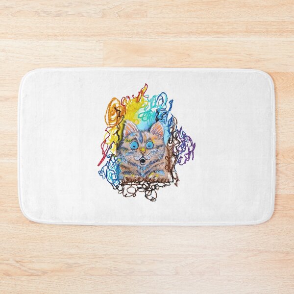 Item preview, Shocked Cat Meme Sticker, Weird Chaotic Kitten Art designed and sold by Vesivariart.