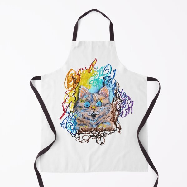 Item preview, Shocked Cat Meme Sticker, Weird Chaotic Kitten Art designed and sold by Vesivariart.