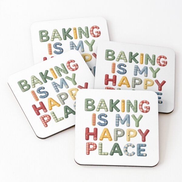 Item preview, BAKING IS MY HAPPY PLACE - IN FAUX LETTERING designed and sold by AlexOBrienArt.