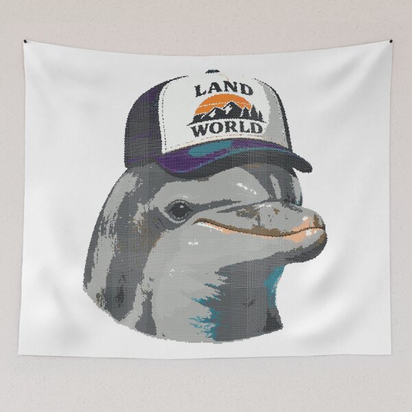 Item preview, Dolphin in trucker pixels designed and sold by florback.