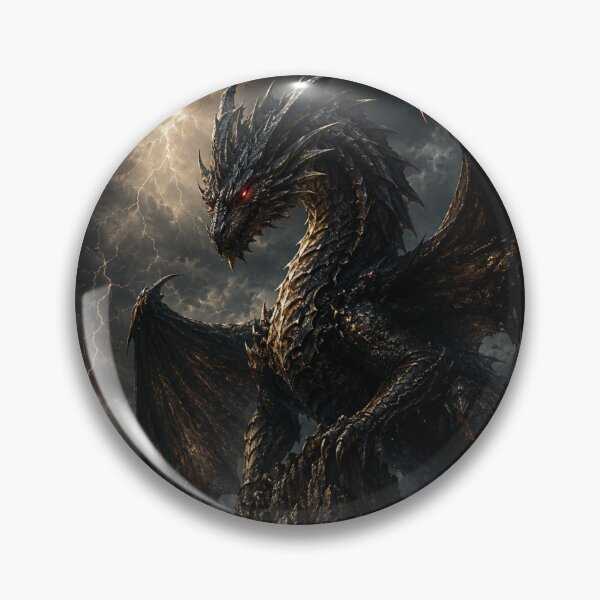 Item preview, Dark Dragon Lightning Storm Fantasy Castle Black Gold Epic Dragon Art Poster designed and sold by irfanshikh.