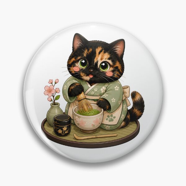 Item preview, Kawaii Tortoiseshell Cat Japanese Tea Ceremony Matcha designed and sold by Martin's_Design.