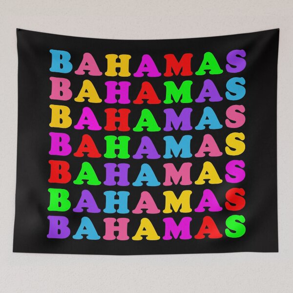 Item preview, Bahamas in multi-colored letters on black designed and sold by collingalanos80.