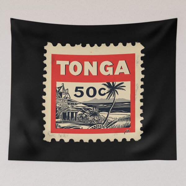 Item preview, Tonga Vintage Postage Stamp - Beach Fale designed and sold by tiigerdad.