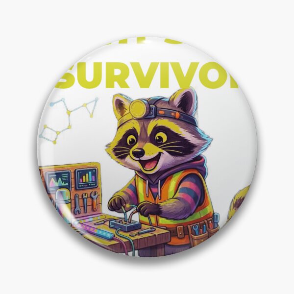 Item preview, Night Shift Survivor Raccoon-Funny Mining Raccoon designed and sold by Northern Glow Art.