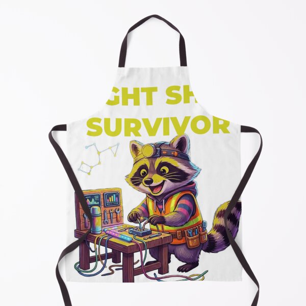 Item preview, Night Shift Survivor Raccoon-Funny Mining Raccoon designed and sold by Northern Glow Art.