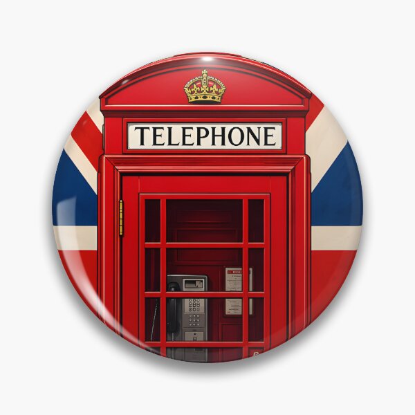 Item preview, Vintage Red London Telephone Box with Union Jack Flag designed and sold by Sybille-Yates.